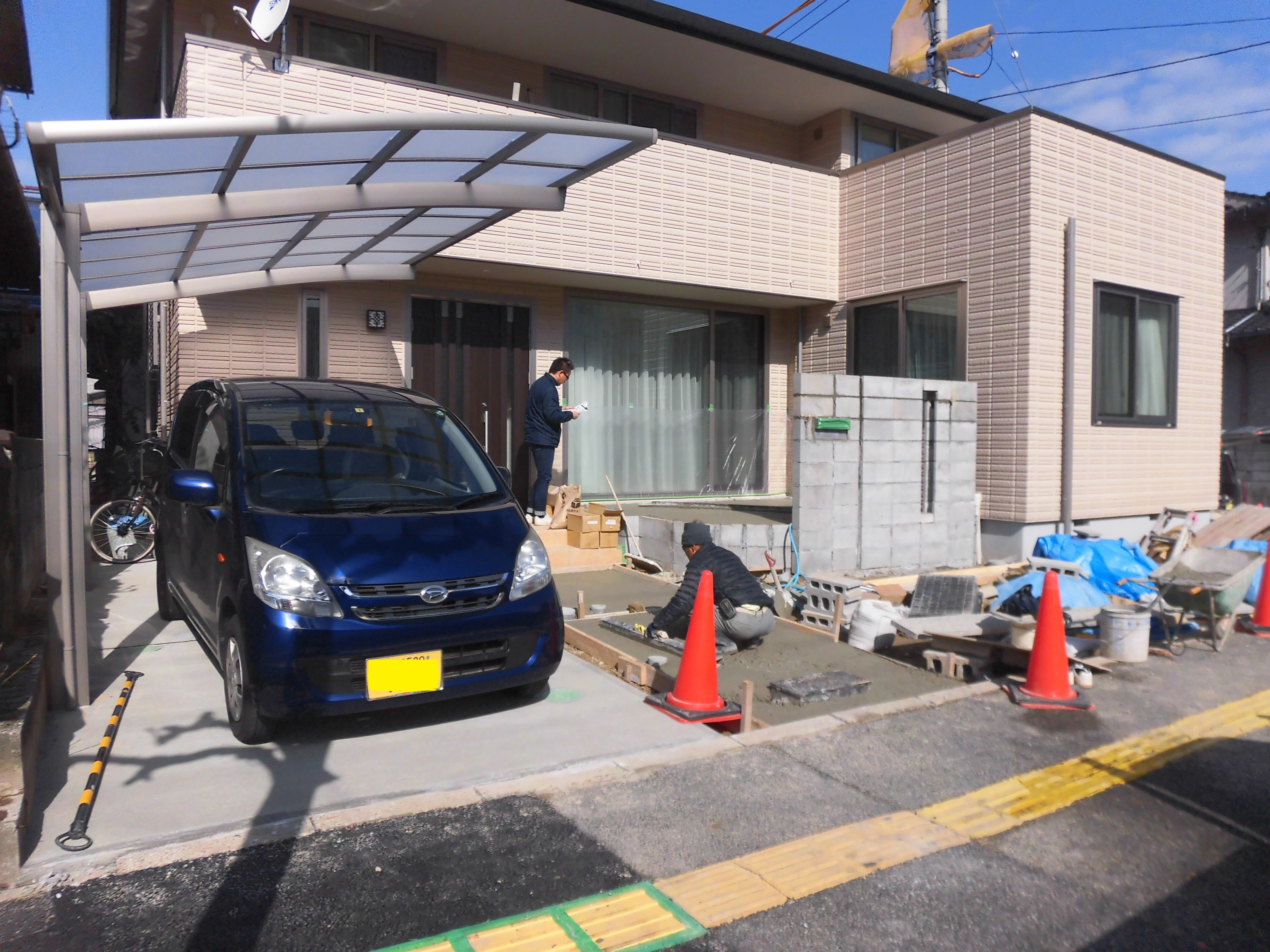 どんどん進んでいます。　広島市西区　Ｕ様邸　新規外構工事