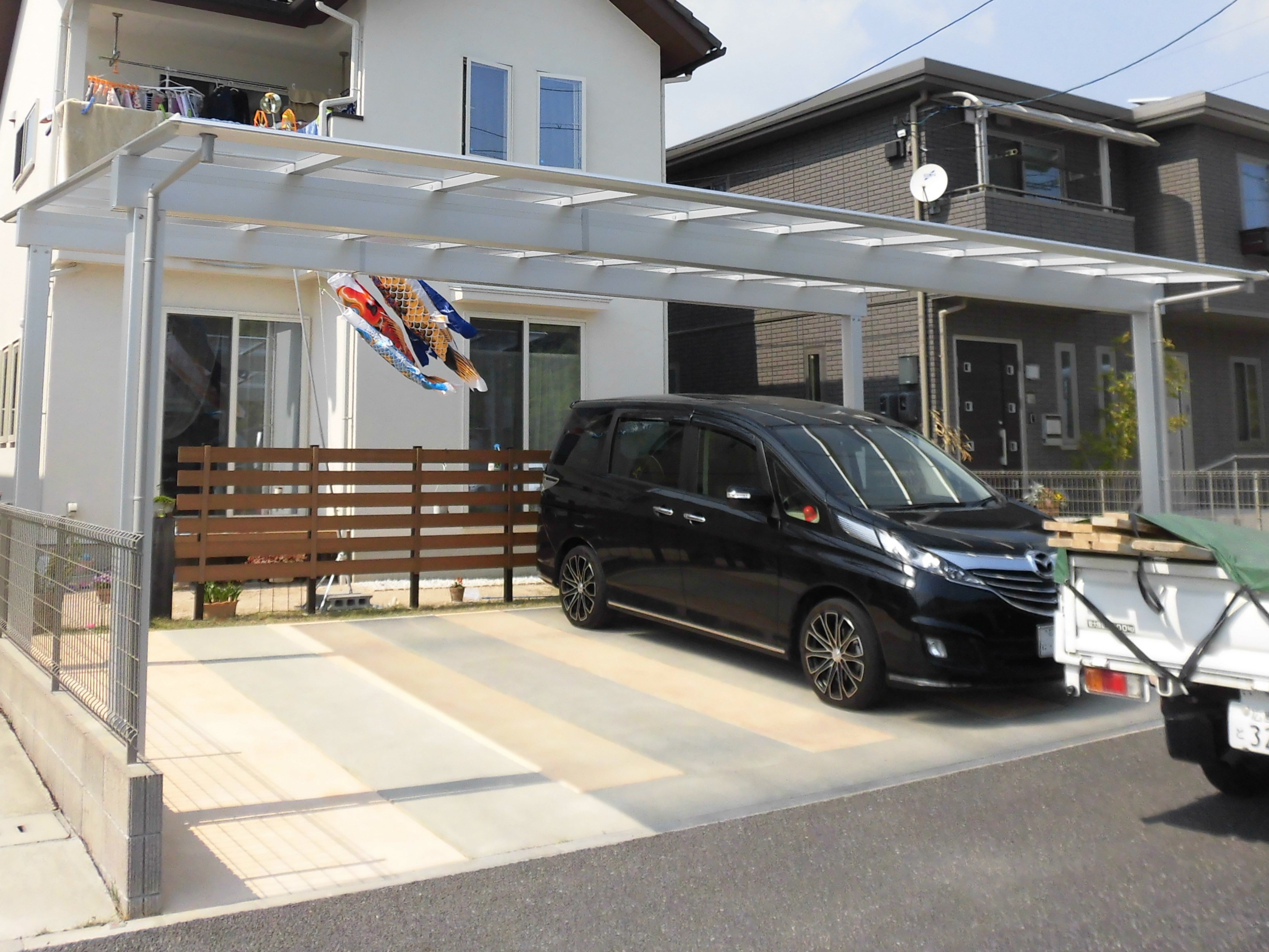 カーポートを施工しました。　広島市佐伯区　Ｋ様邸　リフォーム工事