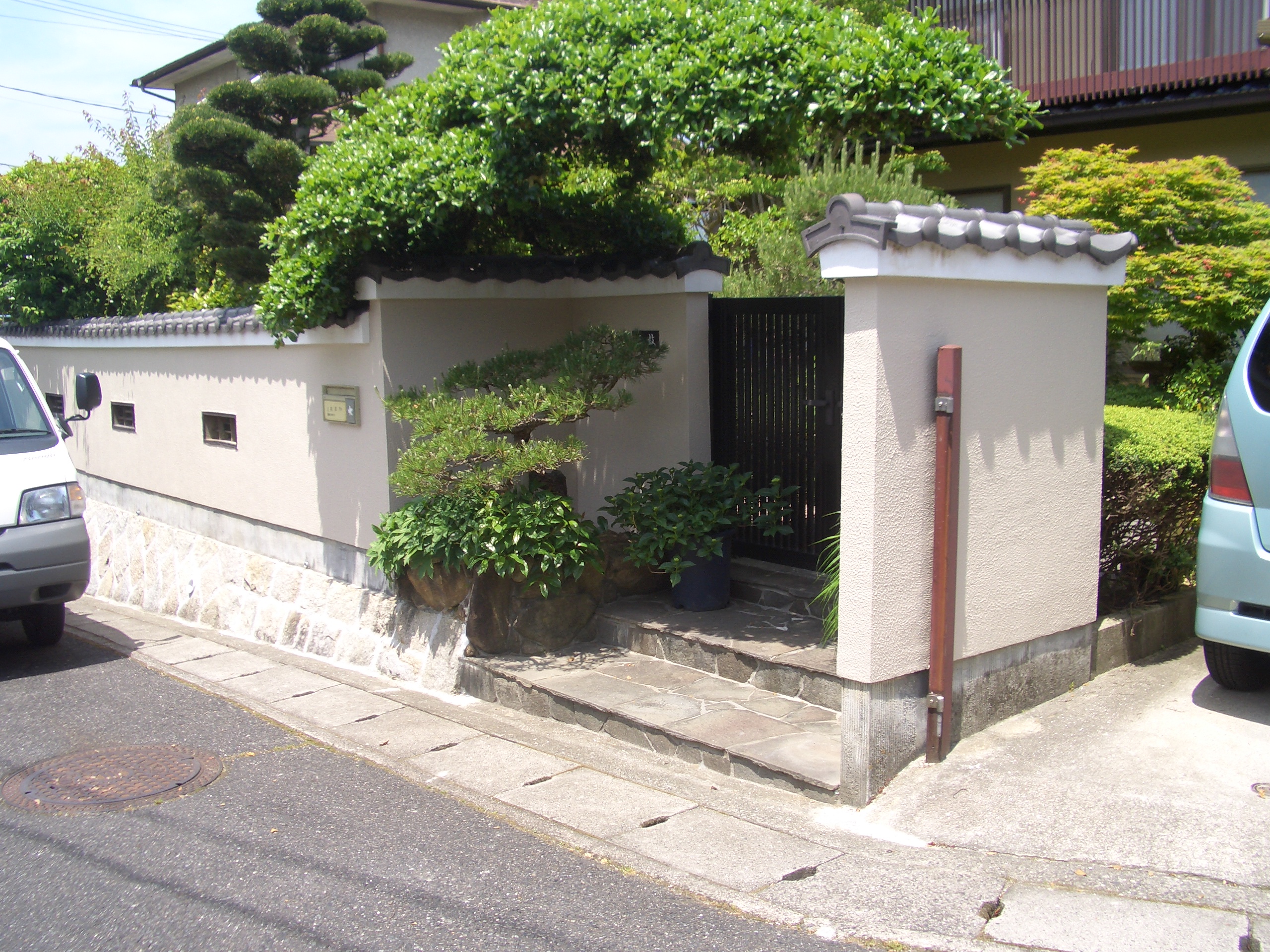 吹付けをしました。　広島市安佐北区　Ｍ様邸　補修工事