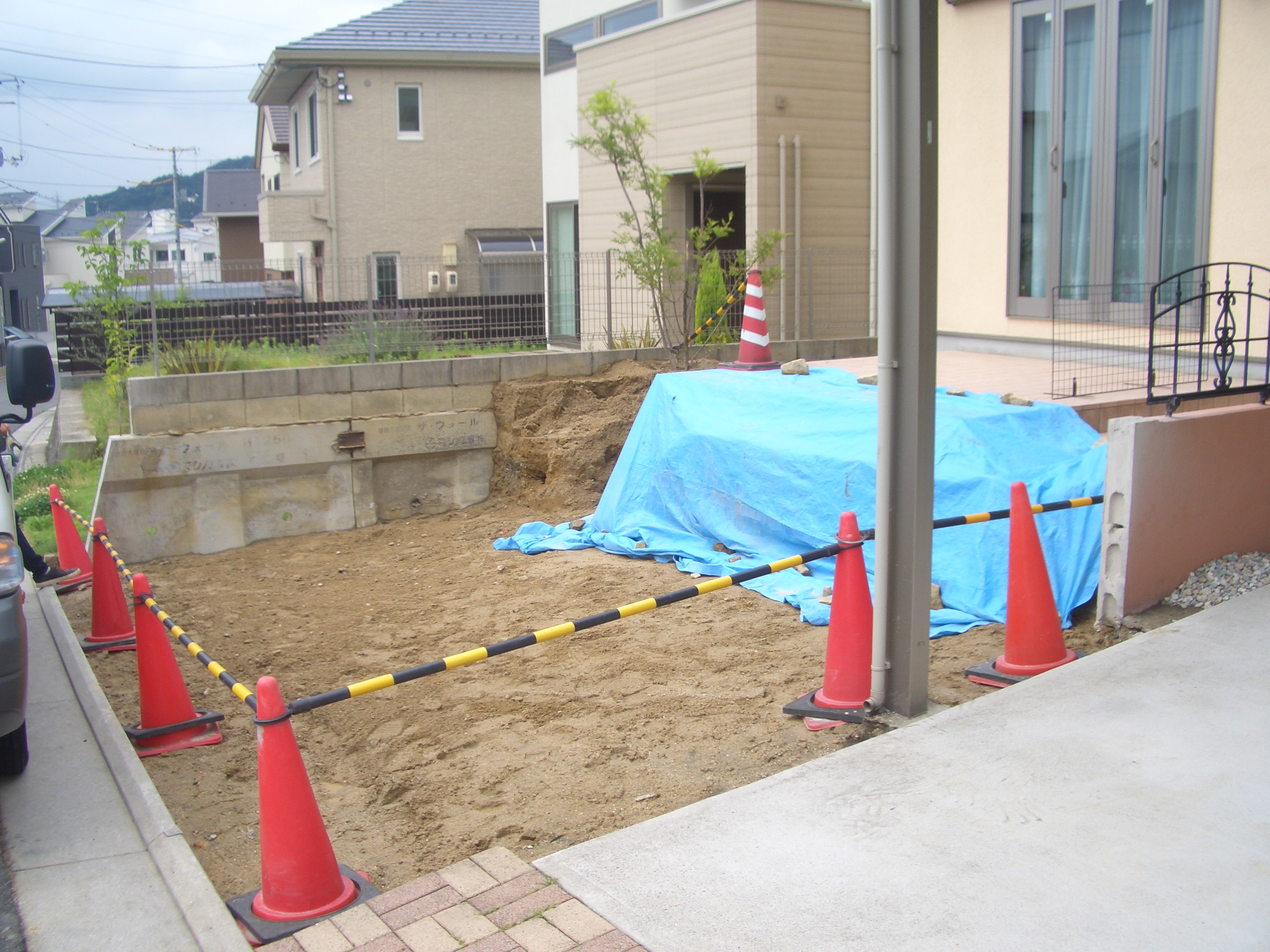 駐車場を作ります。　広島市安佐南区　Ｋ様邸　リフォーム工事