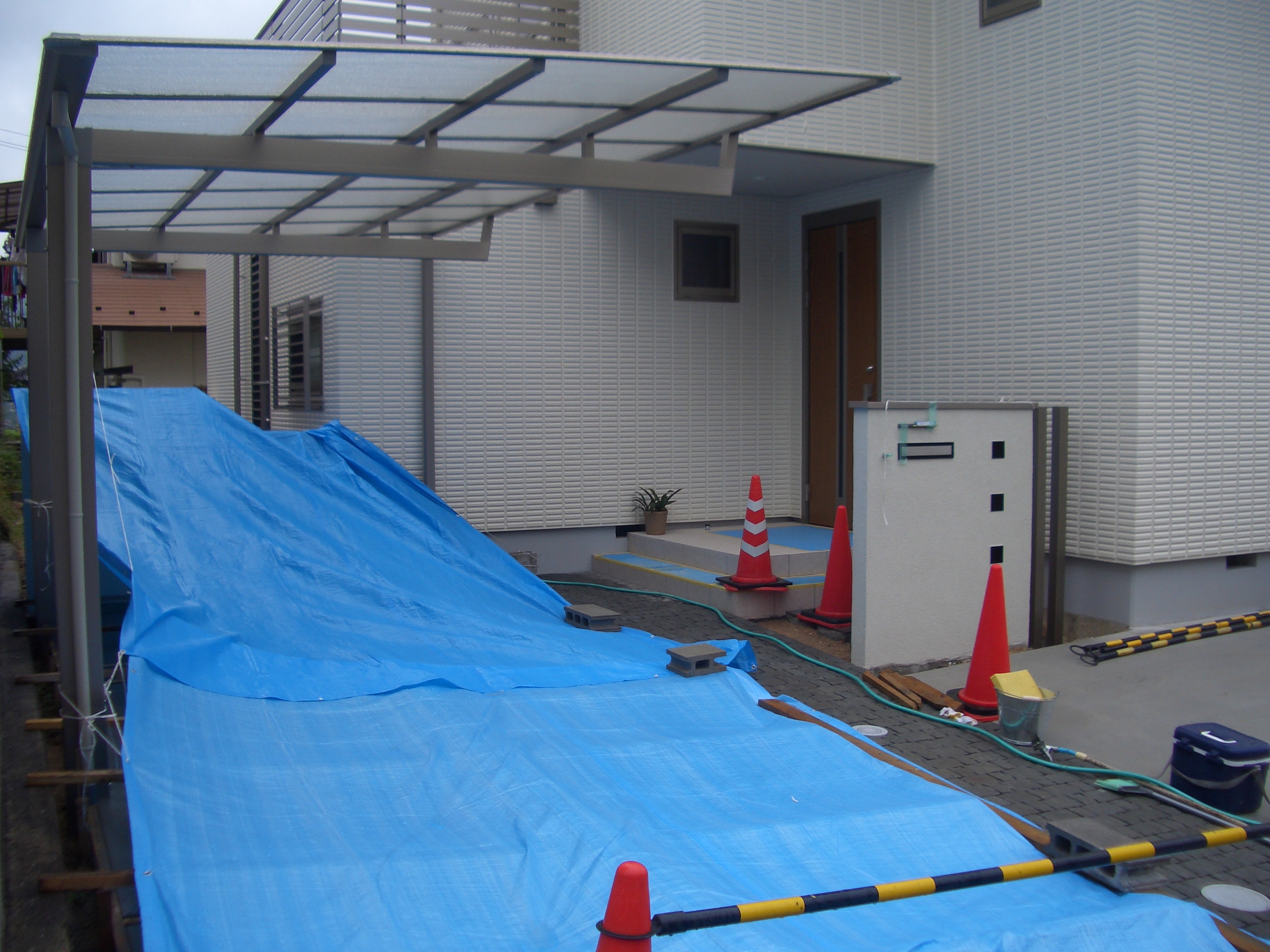 土間コンクリート打ちに入りました！　広島市安佐南区　K様邸　新規外構工事