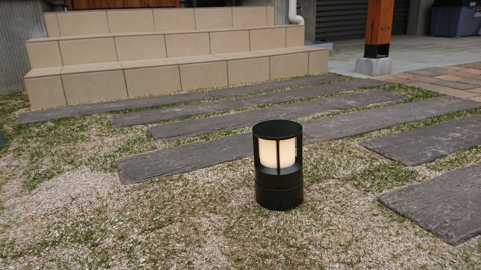 緑化ブロックに芝を入れ込みました。　安芸郡　M様邸　新築外構工事