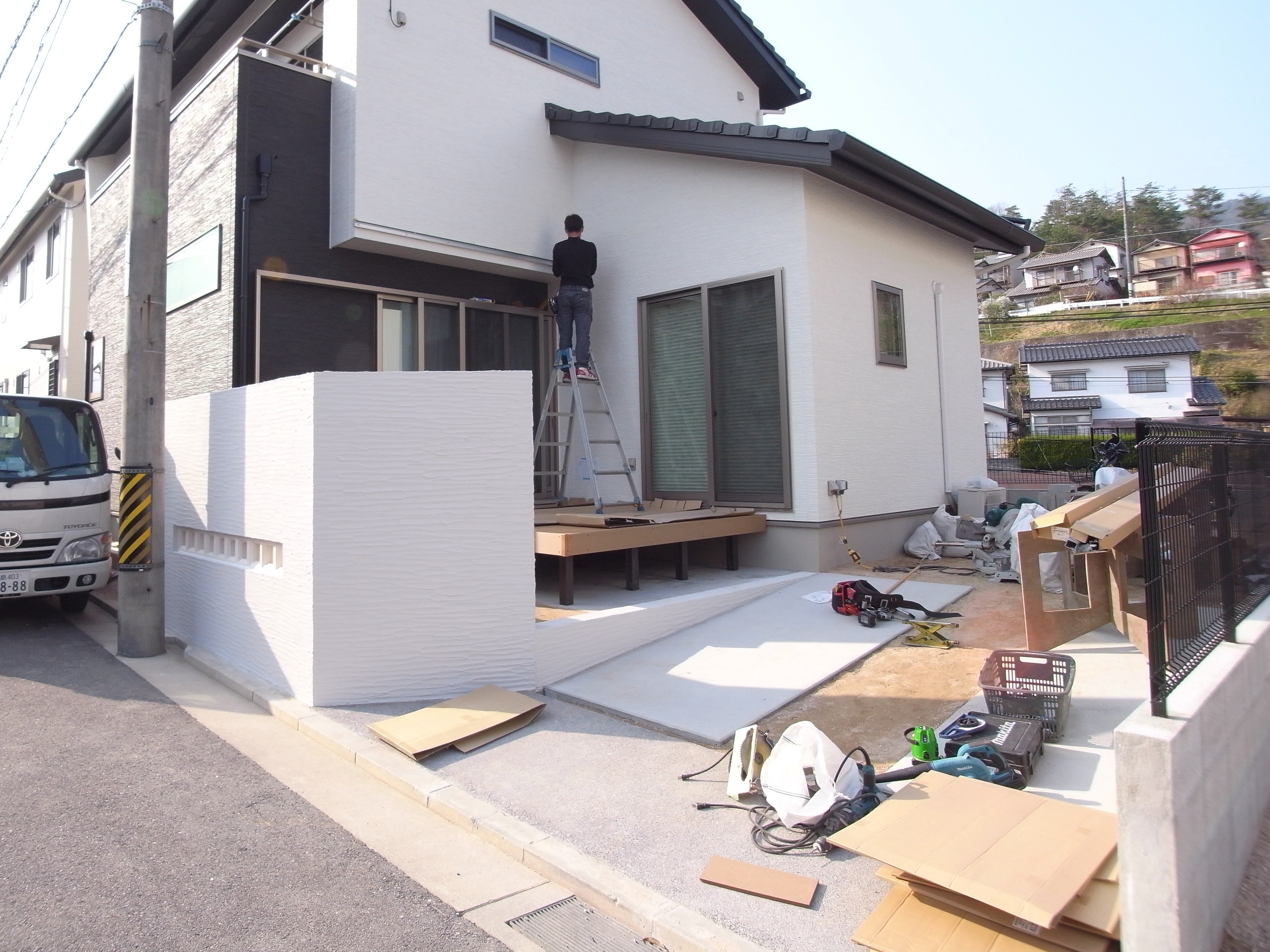 どんどん作業が進んでいます。　広島市安佐南区　Y様邸　新規外構工事