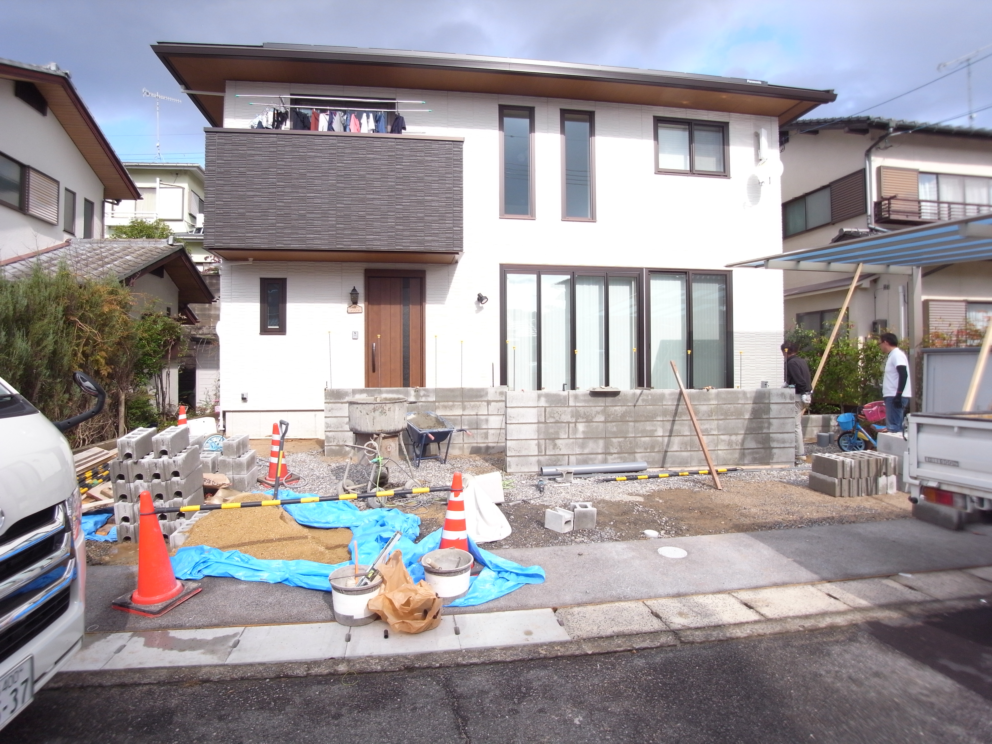 新築外構工事スタートしました。　広島市佐伯区　A様邸新築外構工事