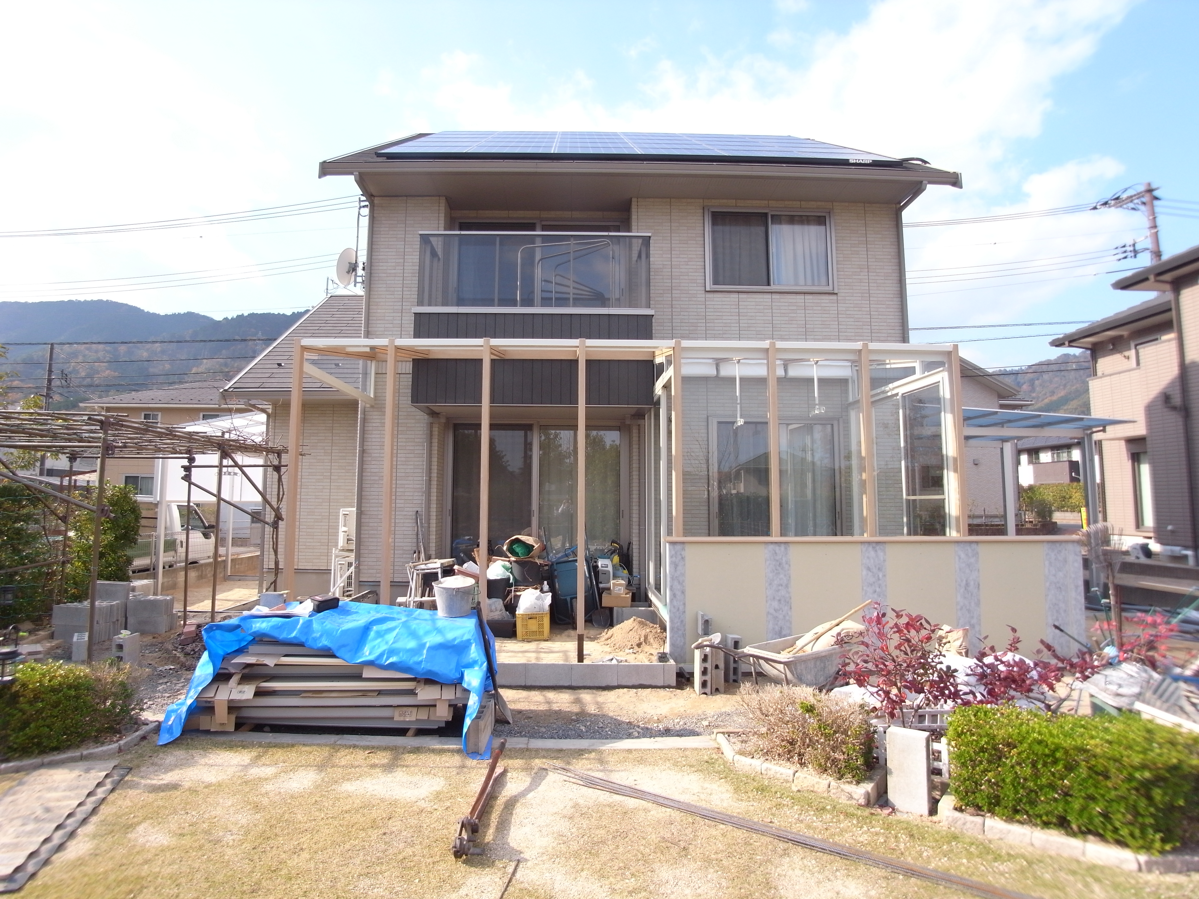 ガーデンルーム設置開始しました！　広島市安佐南区　K様邸　リフォーム工事